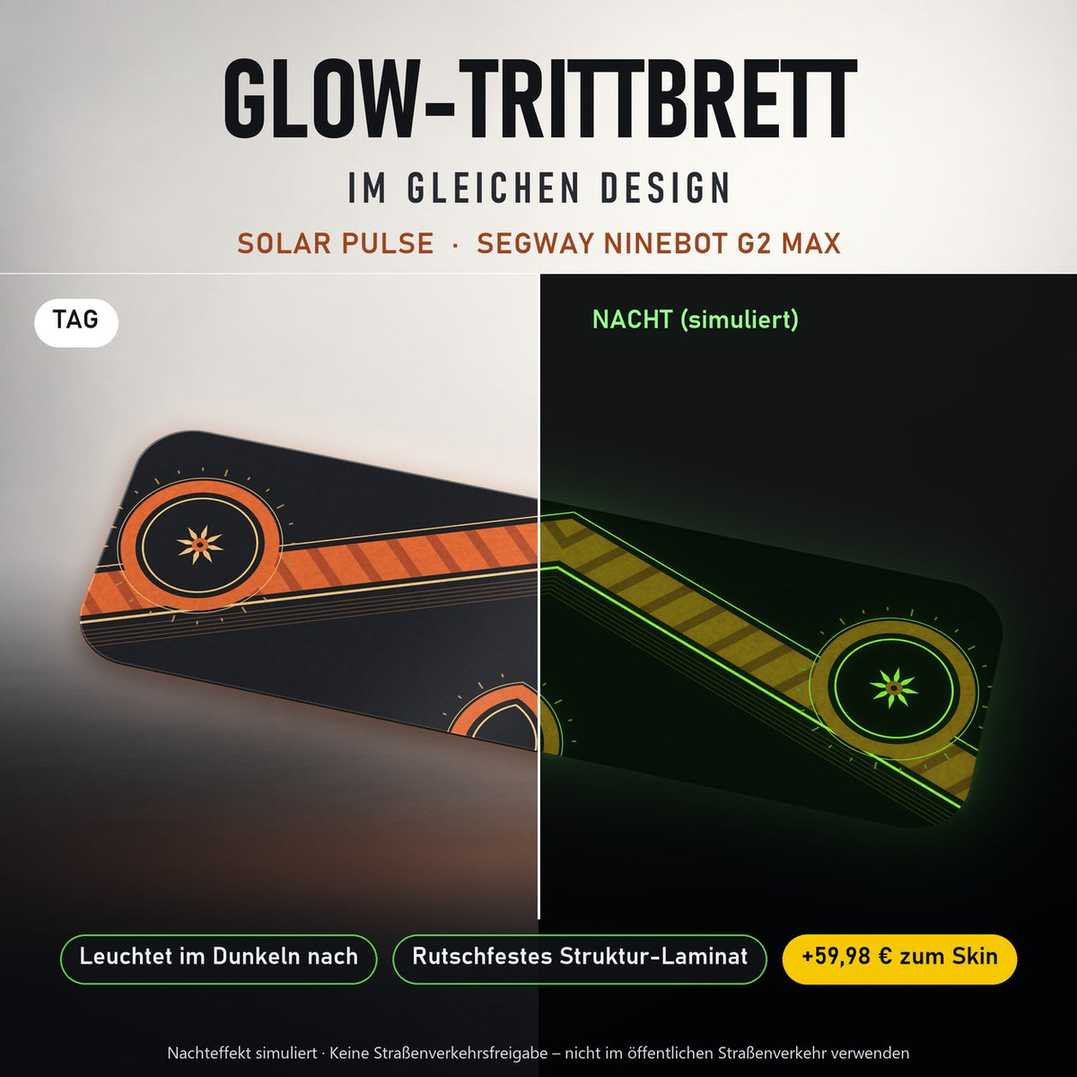 Glow-Trittbrett – SOLAR PULSE, Tag/Nacht