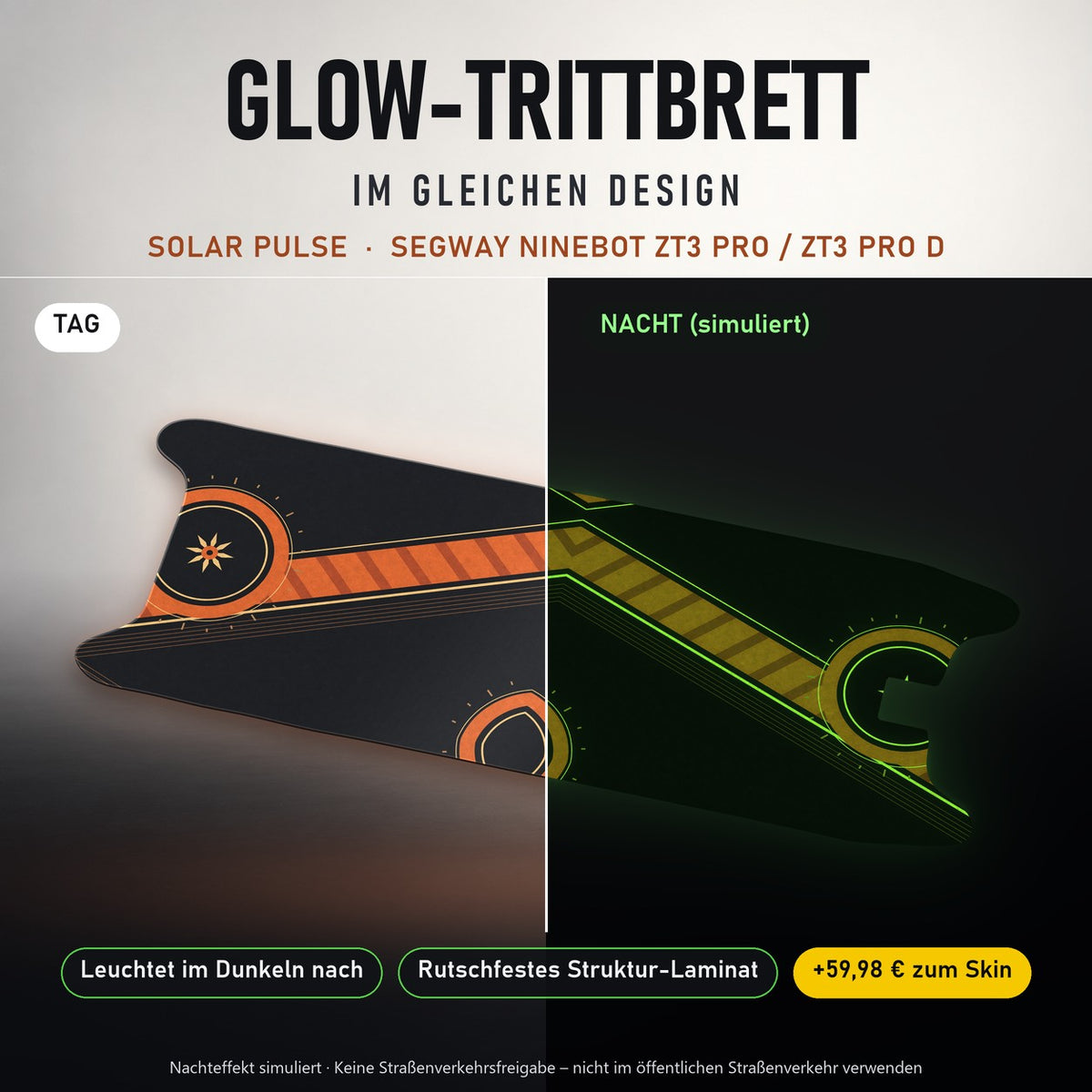 Glow-Trittbrett – SOLAR PULSE, Tag/Nacht