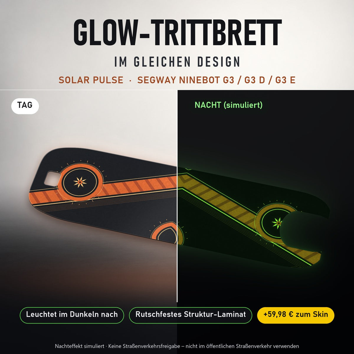 Glow-Trittbrett – SOLAR PULSE, Tag/Nacht