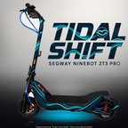 SEGWAY NINEBOT ZT3 PRO / ZT3 PRO D SKIN | TIDAL SHIFT – Designvisualisierung im Studio-Look mit Licht in der Skinfarbe; Scooter nicht enthalten, Beleuchtung separat erhältlich