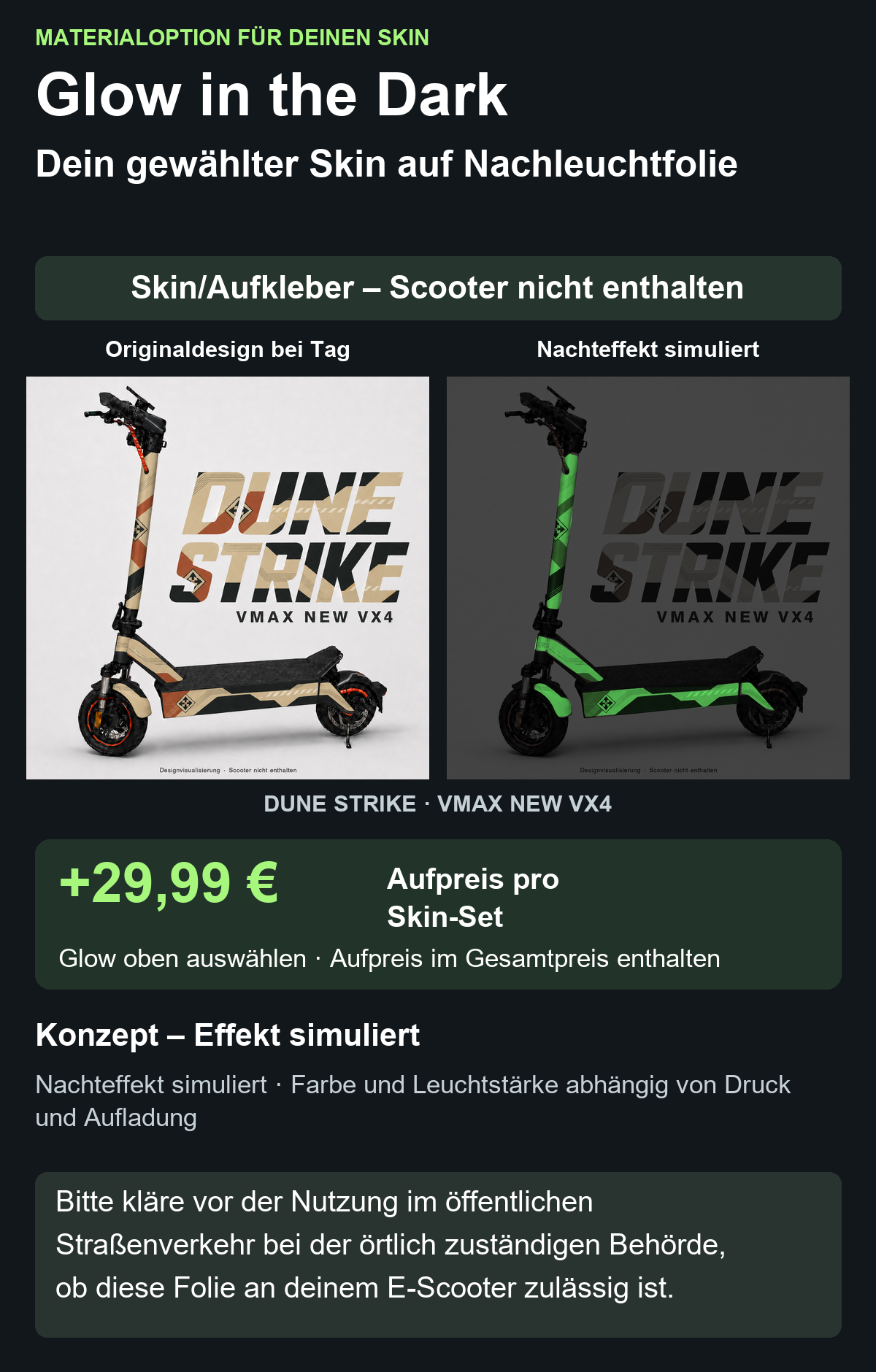DUNE STRIKE · VMAX NEW VX4: Glow in the Dark +29,99 € Aufpreis. Oben Glow auswählen; im Gesamtpreis enthalten. Nachteffekt simuliert; Farbe und Leuchtstärke abhängig von Druck und Aufladung.
