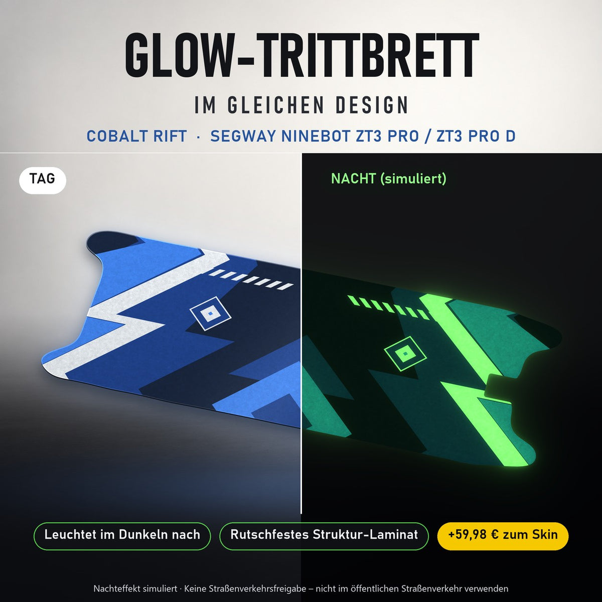 Glow-Trittbrett – COBALT RIFT, Tag/Nacht