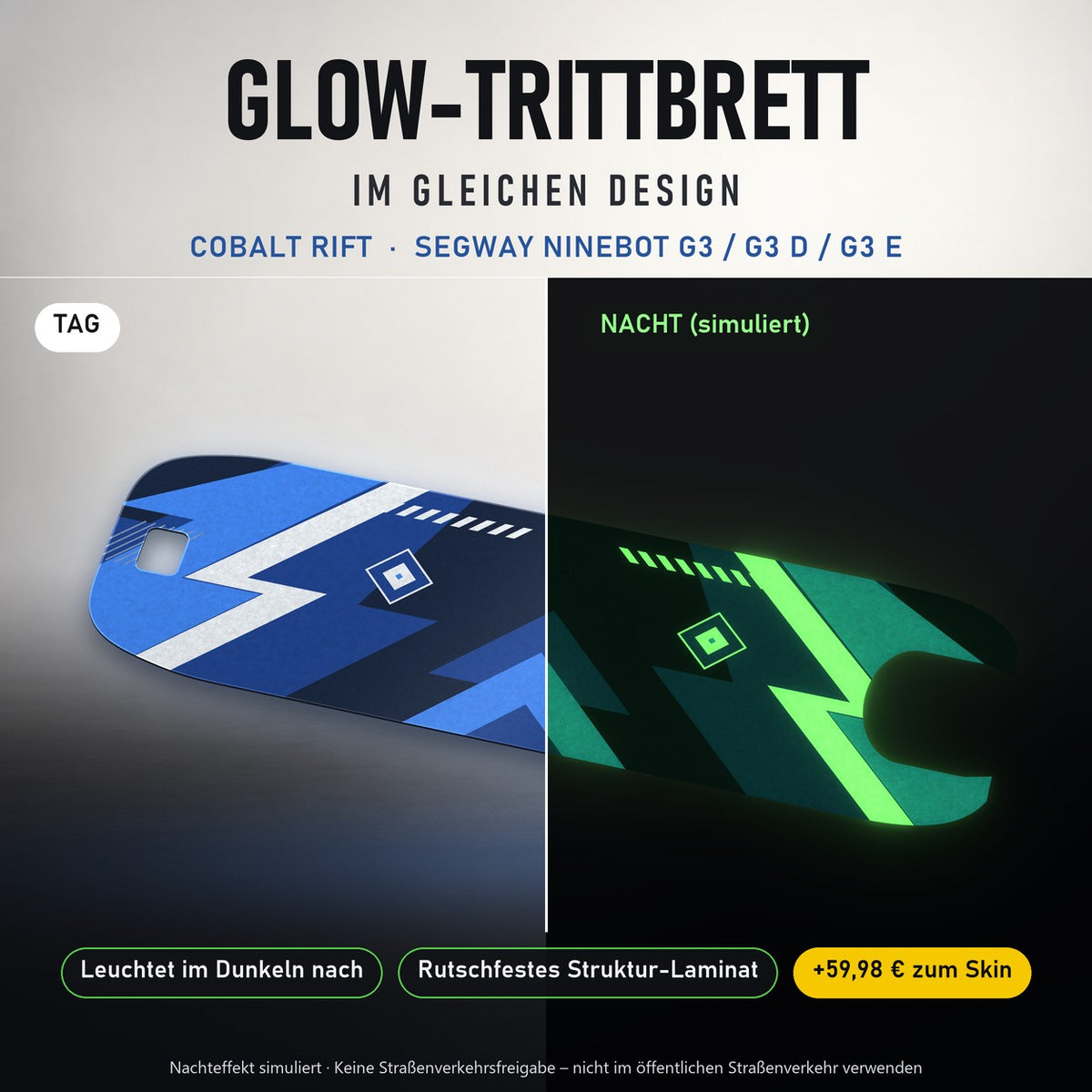 Glow-Trittbrett – COBALT RIFT, Tag/Nacht