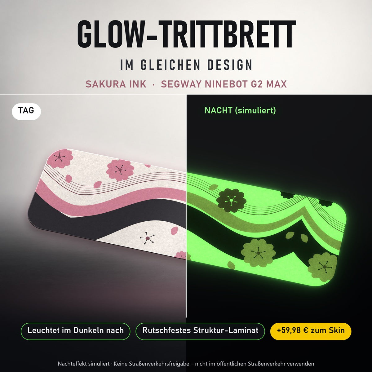 Glow-Trittbrett – SAKURA INK, Tag/Nacht