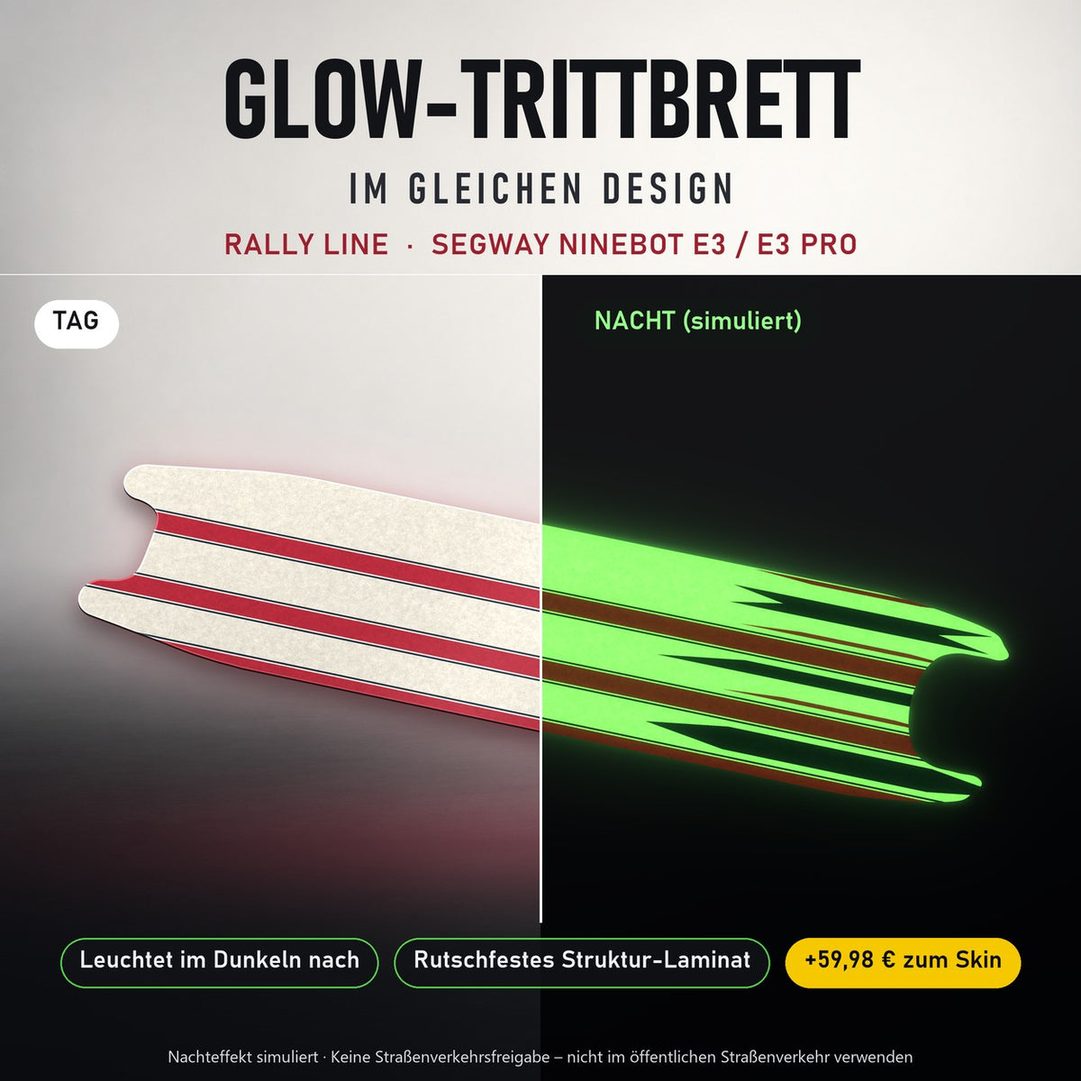 Glow-Trittbrett – RALLY LINE, Tag/Nacht