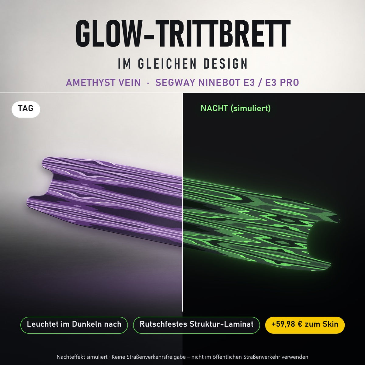 Glow-Trittbrett – AMETHYST VEIN, Tag/Nacht