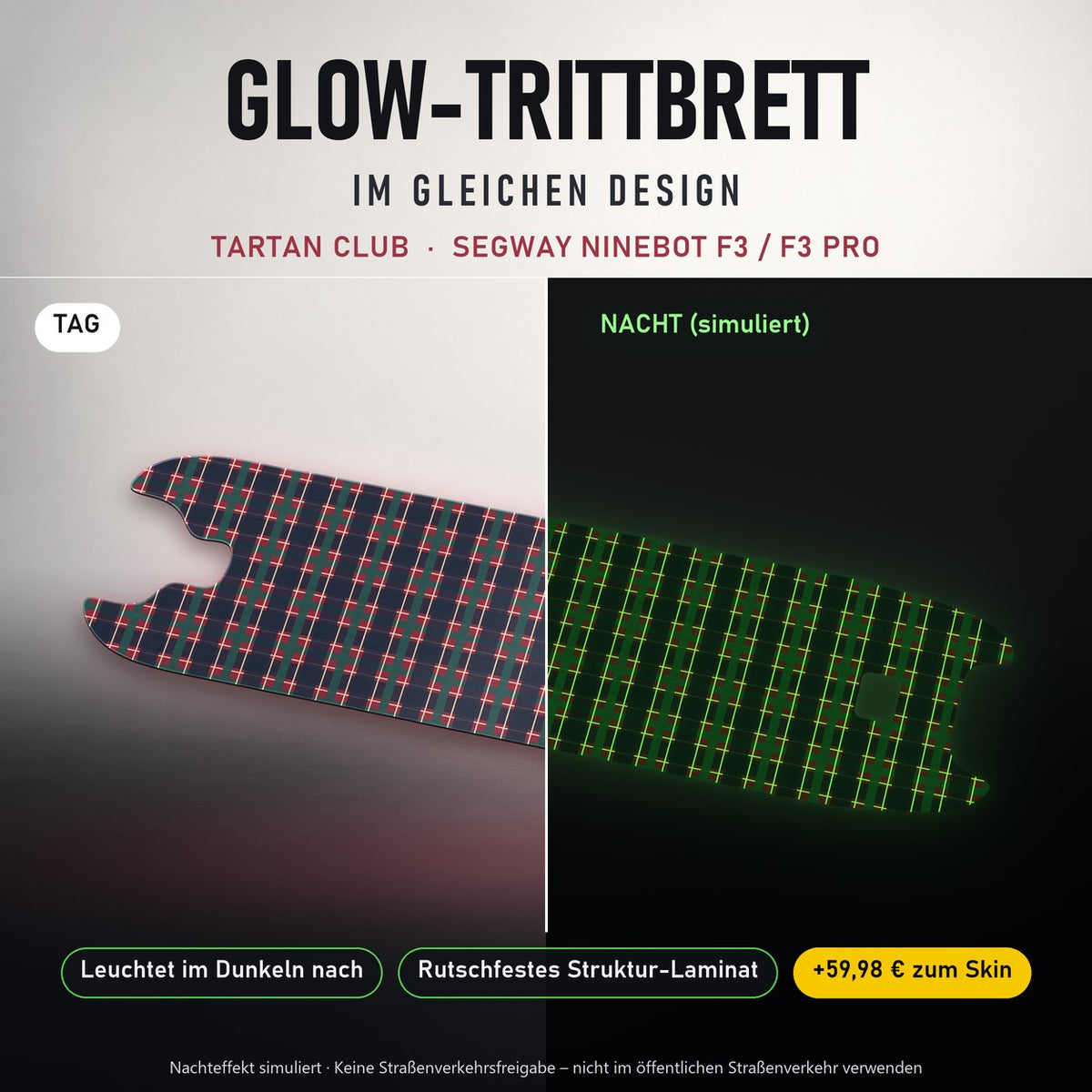 Glow-Trittbrett – TARTAN CLUB, Tag/Nacht