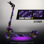 SEGWAY NINEBOT F3 / F3 PRO SKIN | VIOLET GRID – Studiofoto mit Licht in der Skinfarbe; Scooter und Beleuchtung separat erhältlich