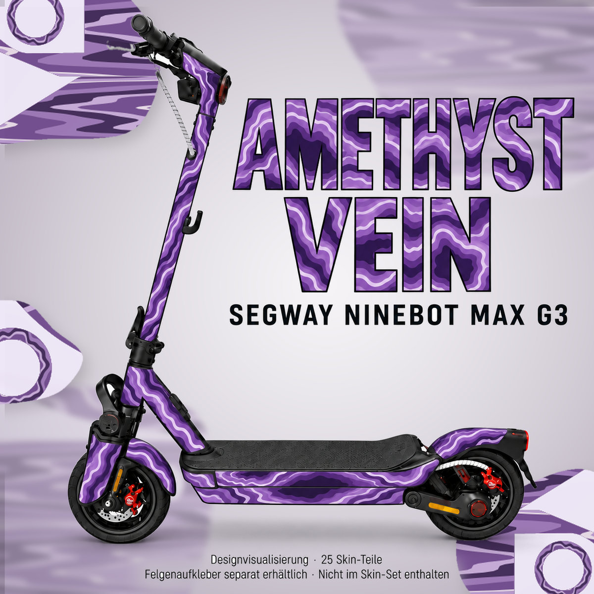 AMETHYST VEIN Skin für Segway Ninebot MAX G3. Felgenaufkleber separat erhältlich.