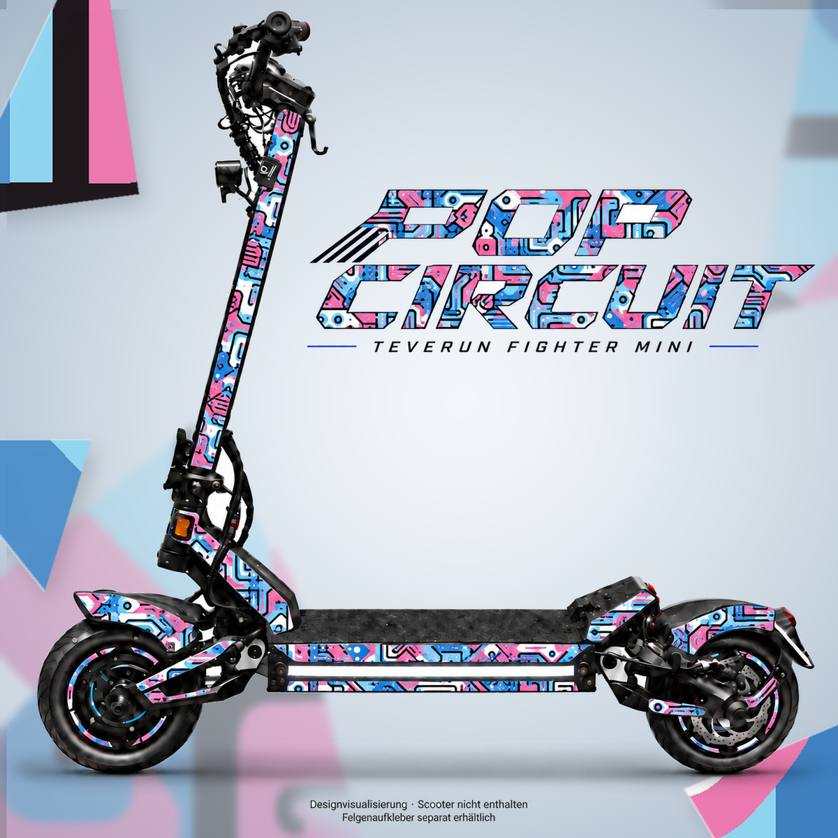POP CIRCUIT Skin für Teverun Fighter Mini. Felgenaufkleber separat erhältlich.