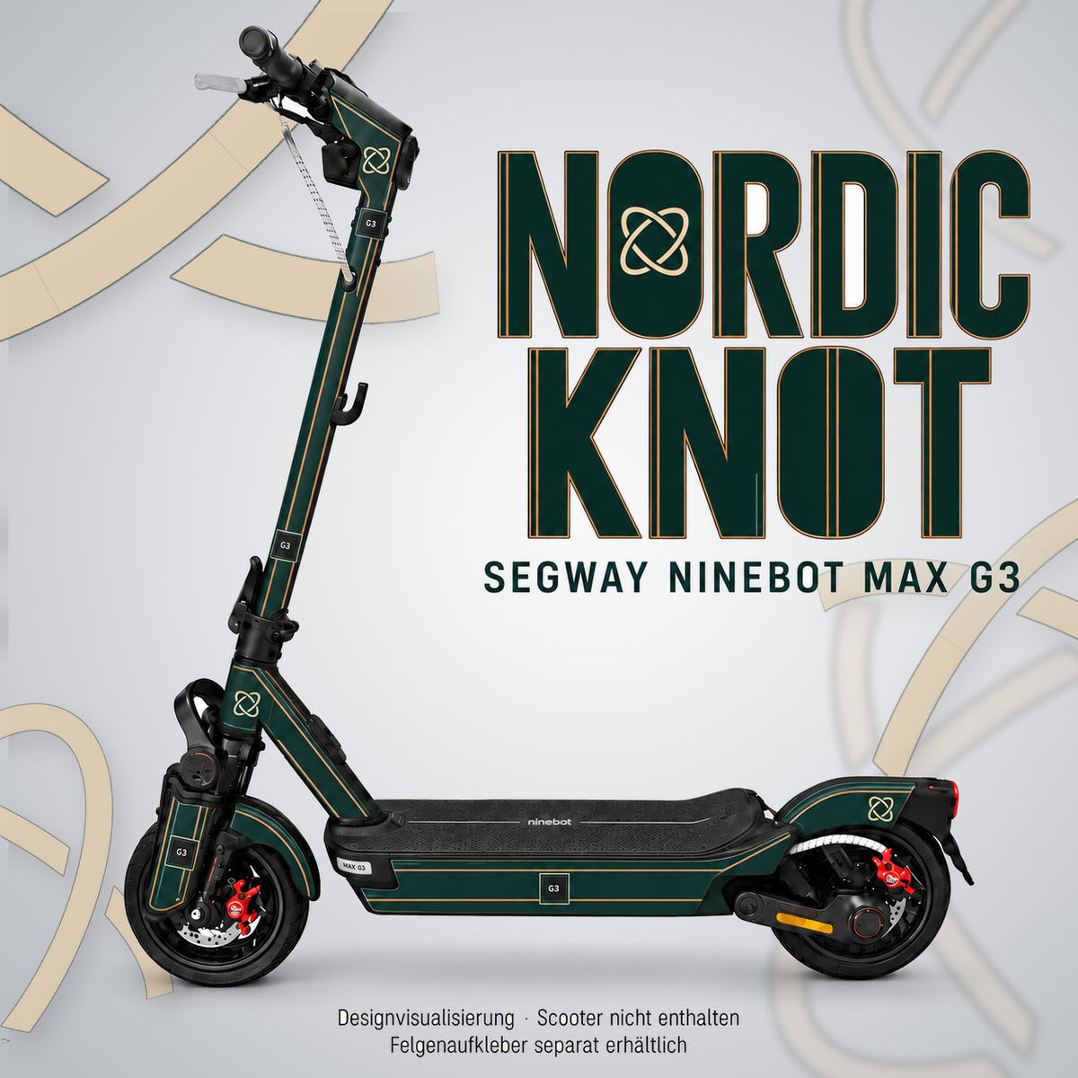 NORDIC KNOT Skin für Segway Ninebot MAX G3. Felgenaufkleber separat erhältlich.