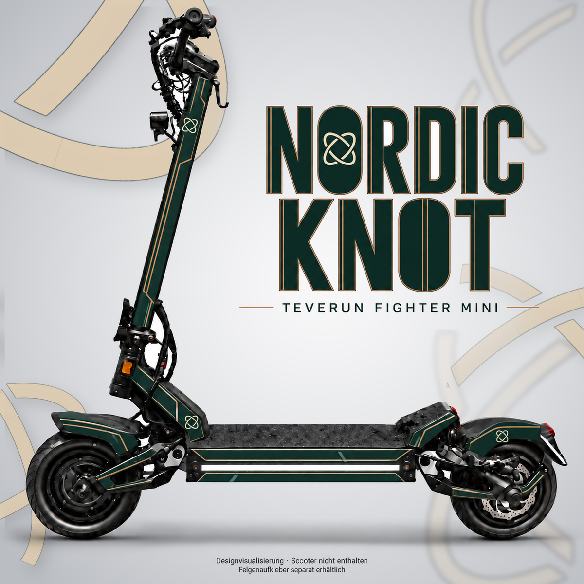 NORDIC KNOT Skin für Teverun Fighter Mini. Felgenaufkleber separat erhältlich.