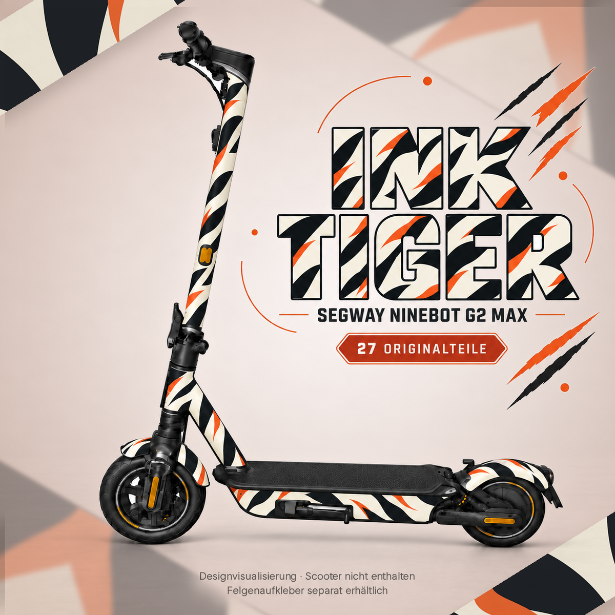 INK TIGER Skin für Segway Ninebot MAX G2. Felgenaufkleber separat erhältlich.