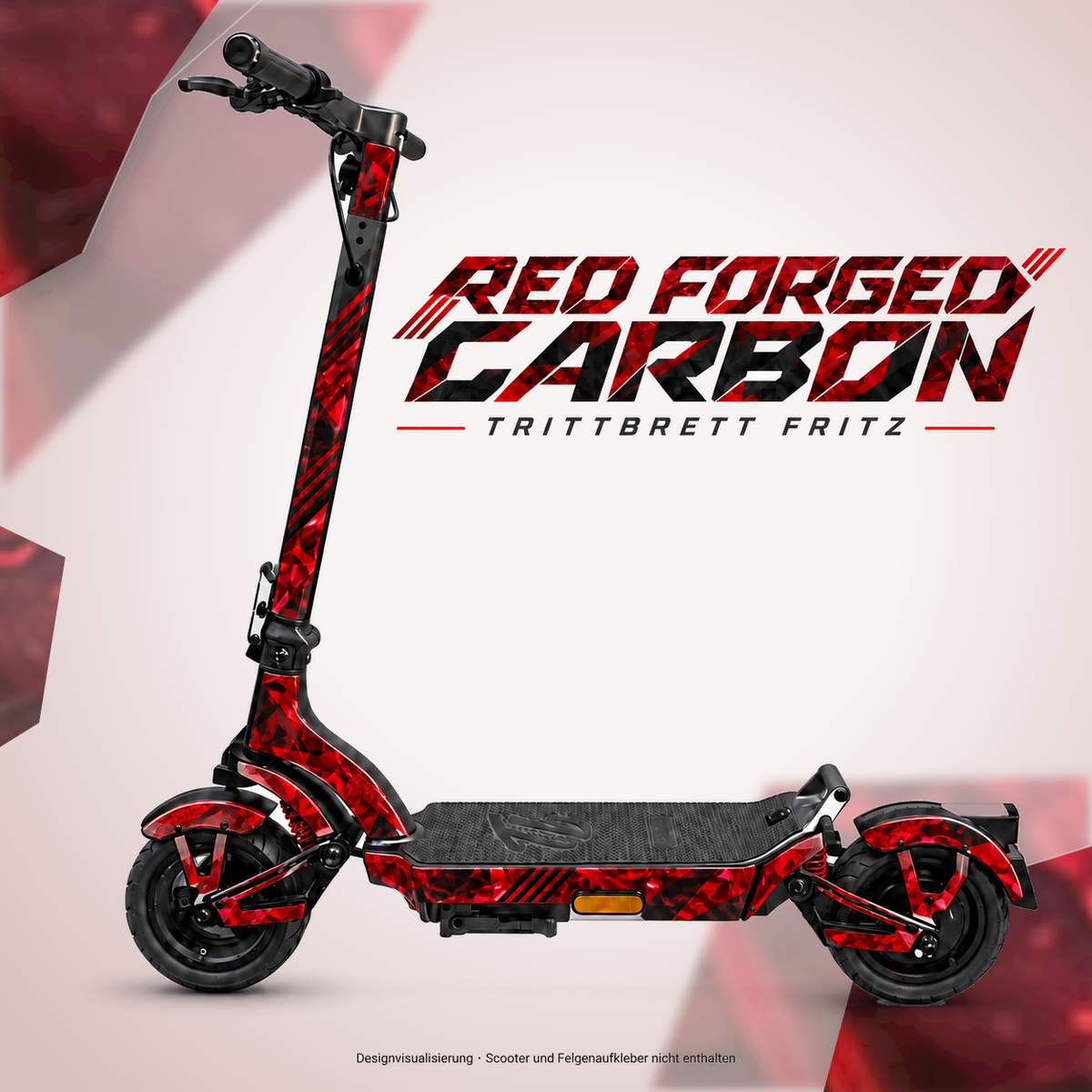 TRITTBRETT FRITZ Skin – RED FORGED CARBON