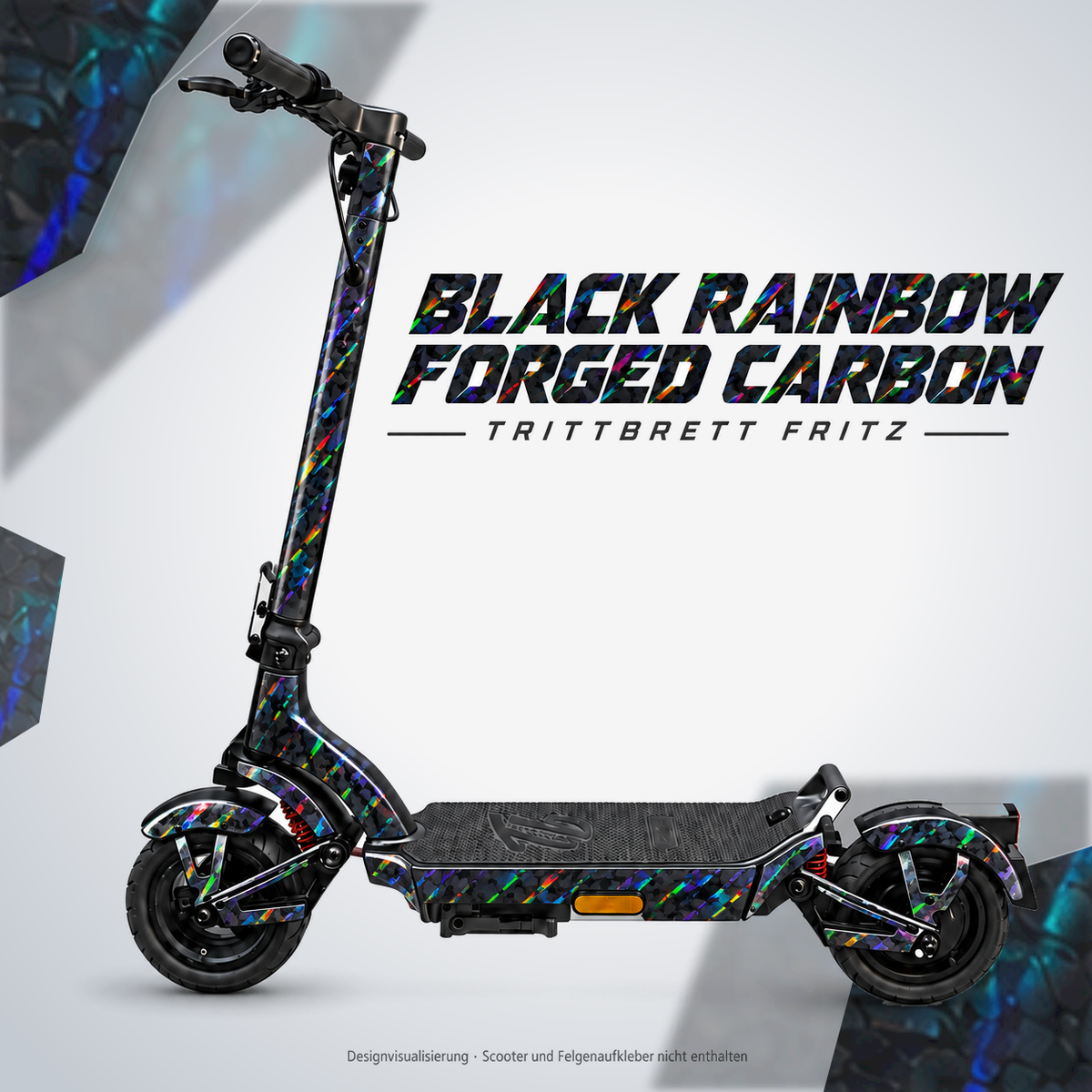 TRITTBRETT FRITZ Skin – BLACK RAINBOW FORGED CARBON