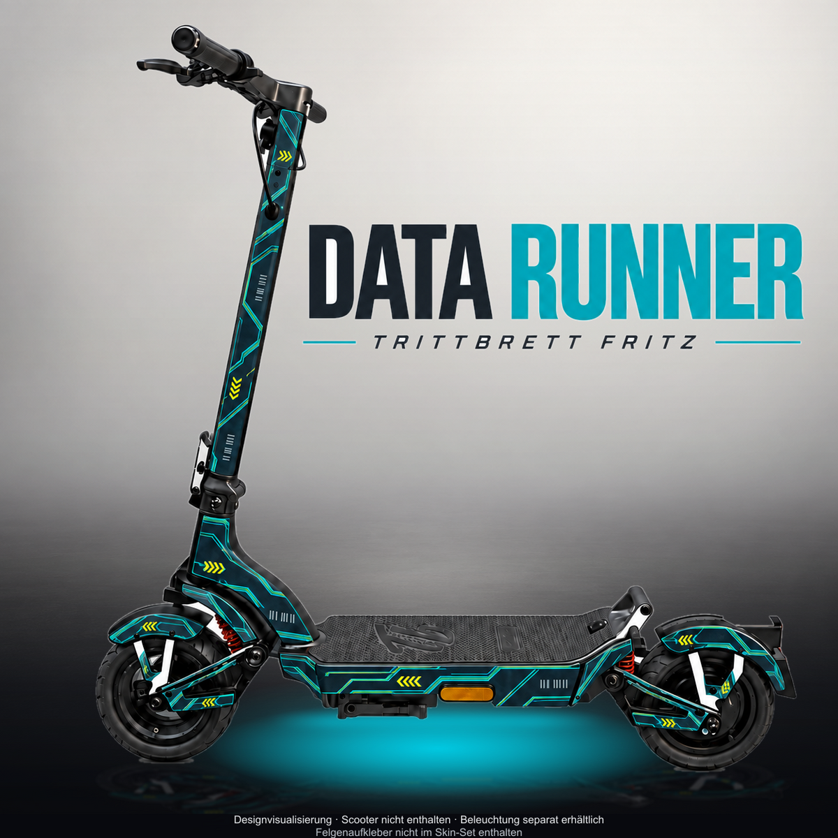 TRITTBRETT FRITZ SKIN | DATA RUNNER – Designvisualisierung mit Licht in der Skinfarbe; Scooter nicht enthalten, Beleuchtung separat erhältlich