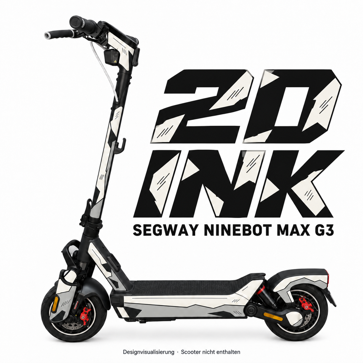 SEGWAY NINEBOT G3 SKIN | 2D INK – Designvisualisierung am passenden Scooter. Scooter nicht enthalten.
