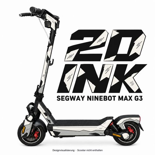 SEGWAY NINEBOT G3 SKIN | 2D INK – Designvisualisierung am passenden Scooter. Scooter nicht enthalten.