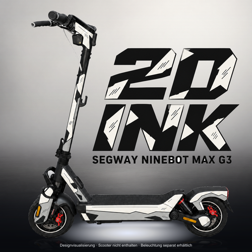 SEGWAY NINEBOT G3 / G3 D / G3 E SKIN | 2D INK – Studiofoto mit Licht in der Skinfarbe; Scooter und Beleuchtung separat erhältlich