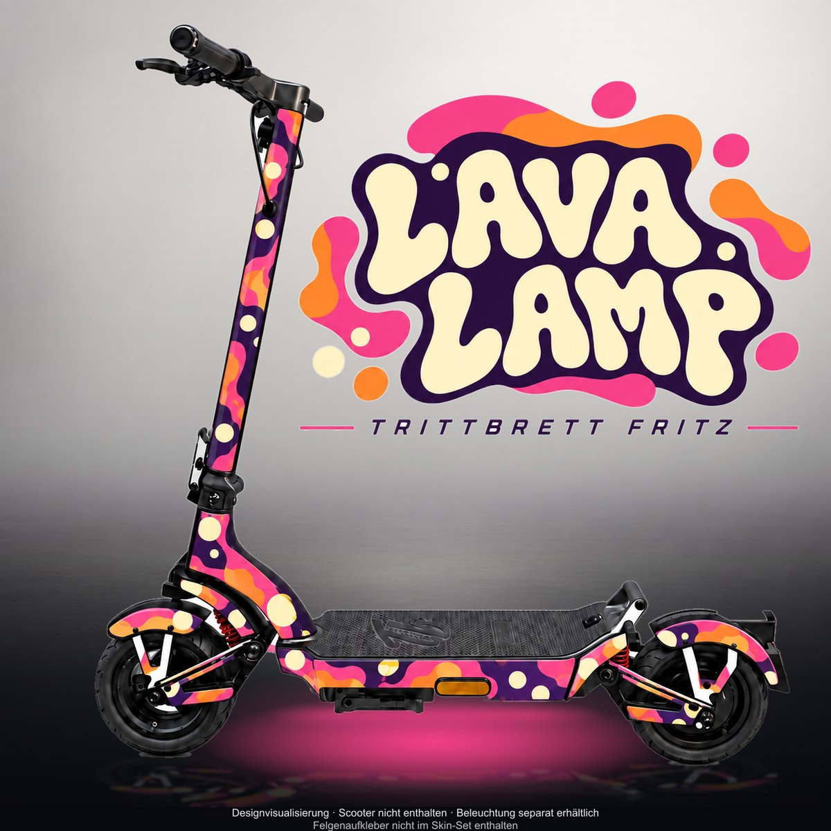TRITTBRETT FRITZ SKIN | LAVA LAMP – Designvisualisierung mit Licht in der Skinfarbe; Scooter nicht enthalten, Beleuchtung separat erhältlich