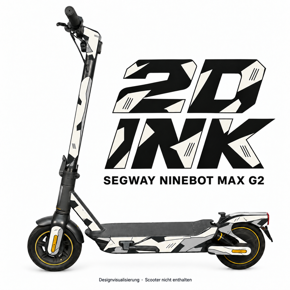 SEGWAY NINEBOT G2 MAX SKIN | 2D INK – Designvisualisierung am passenden Scooter. Scooter nicht enthalten.