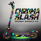 SEGWAY NINEBOT E3 / E3 PRO SKIN | CHROMA SLASH – Designvisualisierung mit Licht in der Skinfarbe; Scooter nicht enthalten, Beleuchtung separat erhältlich