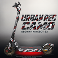 SEGWAY NINEBOT E3 / E3 PRO SKIN | URBAN RED CAMO – Designvisualisierung mit Licht in der Skinfarbe; Scooter nicht enthalten, Beleuchtung separat erhältlich
