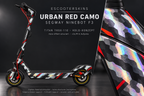 SEGWAY NINEBOT F3 / F3 PRO SKIN | URBAN RED CAMO – Holo-Effekt simuliert; +24,99 EUR Aufpreis. Digitale Materialsimulation, keine physische Druckprobe. Nur Body-Skin; Trittbrett und Felgenaufkleber separat; Scooter nicht enthalten.