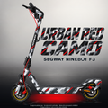 SEGWAY NINEBOT F3 / F3 PRO SKIN | URBAN RED CAMO – Designvisualisierung mit Licht in der Skinfarbe; Scooter nicht enthalten, Beleuchtung separat erhältlich
