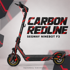 SEGWAY NINEBOT F3 SKIN | CARBON REDLINE – Designvisualisierung am passenden Scooter. Scooter nicht enthalten.