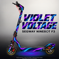 SEGWAY NINEBOT F3 / F3 PRO SKIN | VIOLET VOLTAGE – Designvisualisierung mit Licht in der Skinfarbe; Scooter nicht enthalten, Beleuchtung separat erhältlich