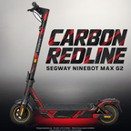 SEGWAY NINEBOT G2 MAX SKIN | CARBON REDLINE – Designvisualisierung mit Licht in der Skinfarbe; Scooter nicht enthalten, Beleuchtung separat erhältlich