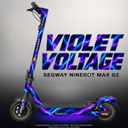 SEGWAY NINEBOT G2 MAX SKIN | VIOLET VOLTAGE – Designvisualisierung mit Licht in der Skinfarbe; Scooter nicht enthalten, Beleuchtung separat erhältlich