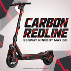 SEGWAY NINEBOT G3 SKIN | CARBON REDLINE – Designvisualisierung am passenden Scooter. Scooter nicht enthalten.