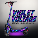 SEGWAY NINEBOT G3 / G3 D / G3 E SKIN | VIOLET VOLTAGE – Studiofoto mit Licht in der Skinfarbe; Scooter und Beleuchtung separat erhältlich