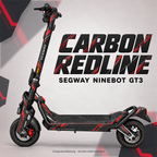 SEGWAY NINEBOT GT3 SKIN | CARBON REDLINE – Designvisualisierung am passenden Scooter. Scooter nicht enthalten.
