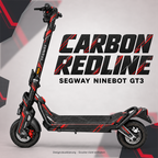 SEGWAY NINEBOT GT3 SKIN | CARBON REDLINE – Designvisualisierung am passenden Scooter. Scooter nicht enthalten.