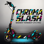 SEGWAY NINEBOT ZT3 PRO / ZT3 PRO D SKIN | CHROMA SLASH – Studiofoto mit Licht in der Skinfarbe; Scooter und Beleuchtung separat erhältlich
