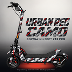 SEGWAY NINEBOT ZT3 PRO / ZT3 PRO D SKIN | URBAN RED CAMO – Studiofoto mit Licht in der Skinfarbe; Scooter und Beleuchtung separat erhältlich