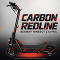 SEGWAY NINEBOT ZT3 PRO / ZT3 PRO D SKIN | CARBON REDLINE – Studiofoto mit Licht in der Skinfarbe; Scooter und Beleuchtung separat erhältlich
