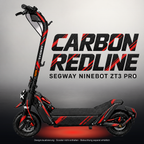 SEGWAY NINEBOT ZT3 PRO / ZT3 PRO D SKIN | CARBON REDLINE – Studiofoto mit Licht in der Skinfarbe; Scooter und Beleuchtung separat erhältlich