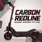 SEGWAY NINEBOT ZT3 SKIN | CARBON REDLINE – Designvisualisierung am passenden Scooter. Scooter nicht enthalten.