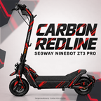 SEGWAY NINEBOT ZT3 SKIN | CARBON REDLINE – Designvisualisierung am passenden Scooter. Scooter nicht enthalten.