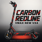 VMAX NEW VX4 SKIN | CARBON REDLINE – Studiofoto mit Licht in der Skinfarbe; Scooter und Beleuchtung separat erhältlich