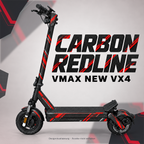 VMAX NEW VX4 SKIN | CARBON REDLINE – Designvisualisierung am passenden Scooter. Scooter nicht enthalten.