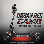 TEVERUN FIGHTER MINI / PRO SKIN | URBAN RED CAMO – Studiofoto mit Licht in der Skinfarbe; Scooter und Beleuchtung separat erhältlich