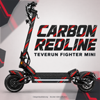 TEVERUN FIGHTER MINI SKIN | CARBON REDLINE – Designvisualisierung am passenden Scooter. Scooter nicht enthalten.