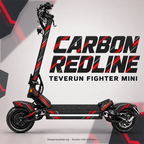 TEVERUN FIGHTER MINI SKIN | CARBON REDLINE – Designvisualisierung am passenden Scooter. Scooter nicht enthalten.