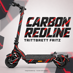 TRITTBRETT FRITZ SKIN | CARBON REDLINE – Designvisualisierung am passenden Scooter. Scooter nicht enthalten.