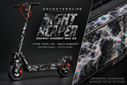 SEGWAY NINEBOT G3 / G3 D / G3 E SKIN | NIGHT REAPER – Holo-Effekt simuliert; +24,99 EUR Aufpreis. Digitale Materialsimulation, keine physische Druckprobe. Nur Body-Skin; Trittbrett und Felgenaufkleber separat; Scooter nicht enthalten.